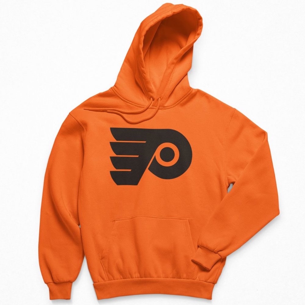 NEW Philadelphia Flyers Big Logo Fleece Pullover Hoodie ORANGE